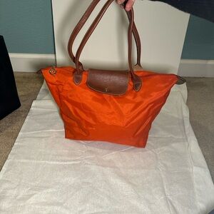 Longchamp Vibrant Orange Tote Bag